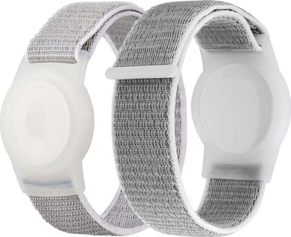 Schutzhülle mit Armband für Kinder Apple AirTag, Mobile Origin, Grau FRL-ATSTR-GRY