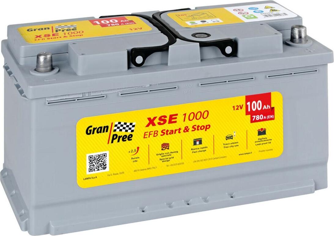 Autobatterie 12V Gran Pree Start-Stop EFB 100Ah 780A L5 XSE1000