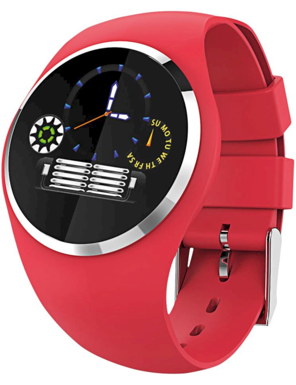 Atlanta Fitness Tracker, rot, mit rundem Farbdisplay 9703/1