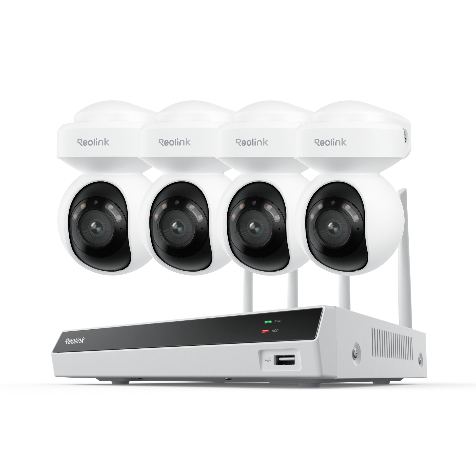 Reolink RLK8-800PT4, 8CH NVR s 2TB HDD + 4x 4K 8MP PT PoE vonkajšia monitorovacia kamera, automatické sledovanie, inteligentná detekcia, nahrávanie 24/7