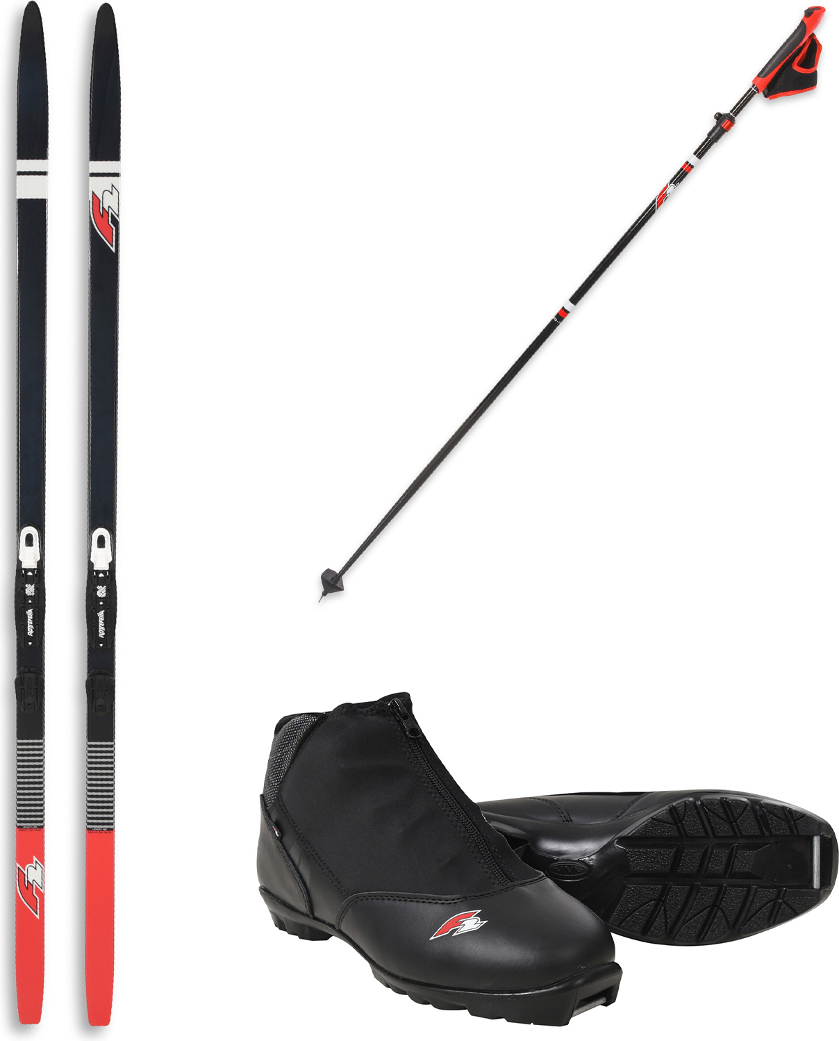 F2 Set Langlaufski Ride CC 200cm+Schuhe Ride CC Gr. 41 +Skistock 120-170cm