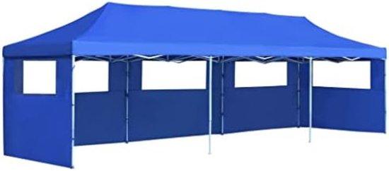 Festzeltdach - Ausklappbarer Festzeltdach - Vouwzeltdach - Ausklappbarer Festzeltdach mit Seitenwänden - 3x9 m - Marineblau