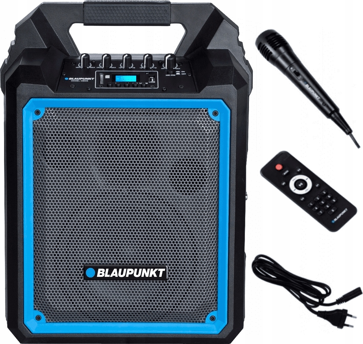 Blaupunkt Prenosný Reproduktor Mb06 500W Karaoke Usb/Sd/Fm Mikrofón Diaľkové Ovládanie Modrý