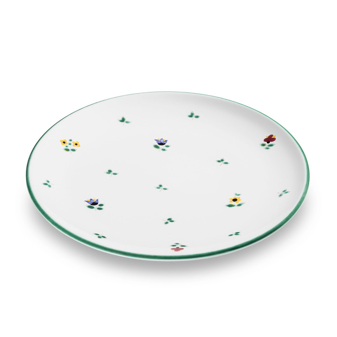 GMUNDNER KERAMIK Plato De Cena | Diámetro : 25 Cm | Colorido Patrón Llamas | Vajilla Hecha