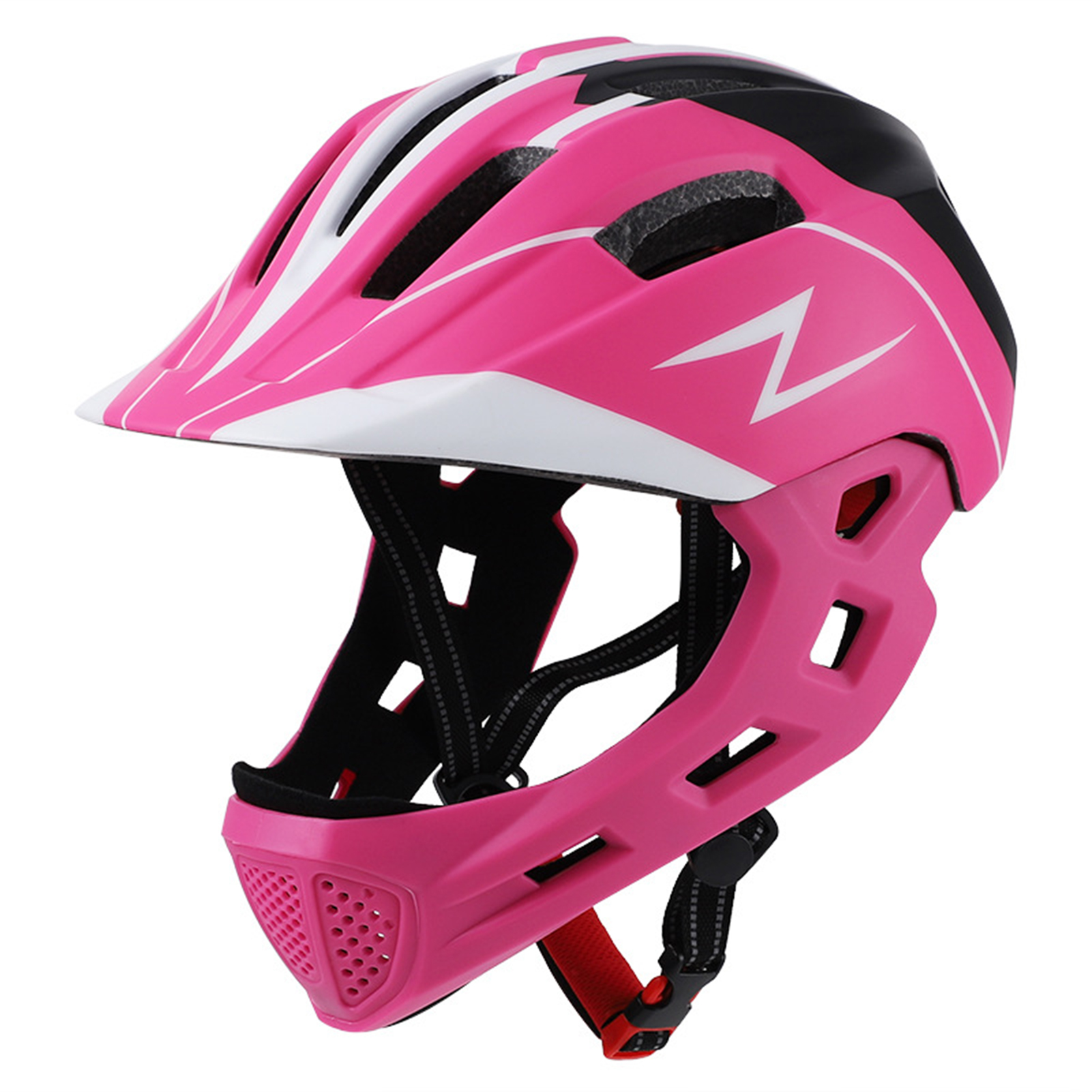 Stuttg Kinder-Laufrad, Skateboard und Rollschuh, sicherer und leichter Vollhelm, Fahrradhelm mit Licht, Kinderhelmhelm für Outdoor-Sportarten, Pink Lila