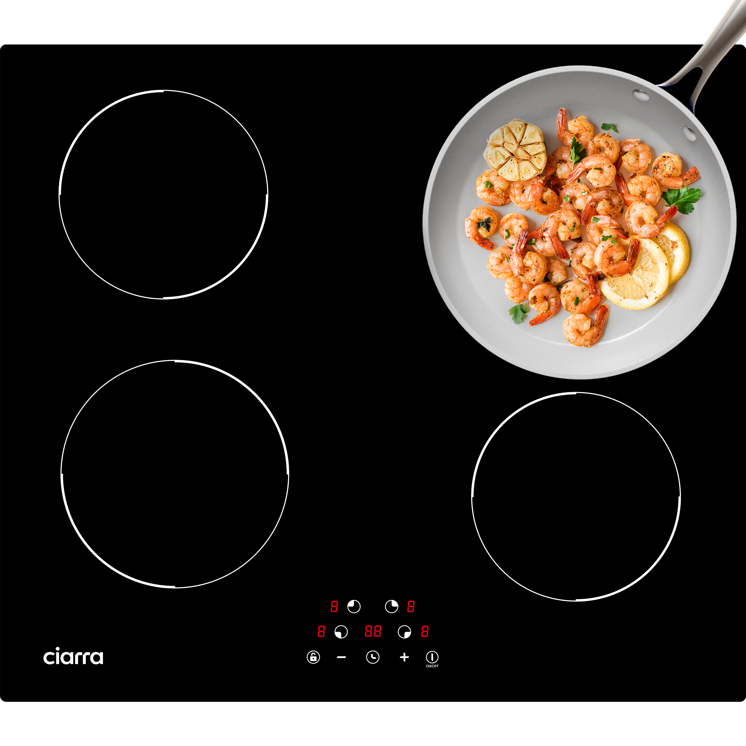 CIARRA vstavaná indukčná varná doska 60 cm Indukčná varná doska 4 zóny VM4BIH-D