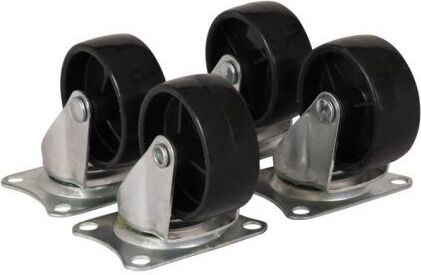 Trailergear Trailerarer Trailereck 4 x Zwenkwiel 50 mm. Schwarz