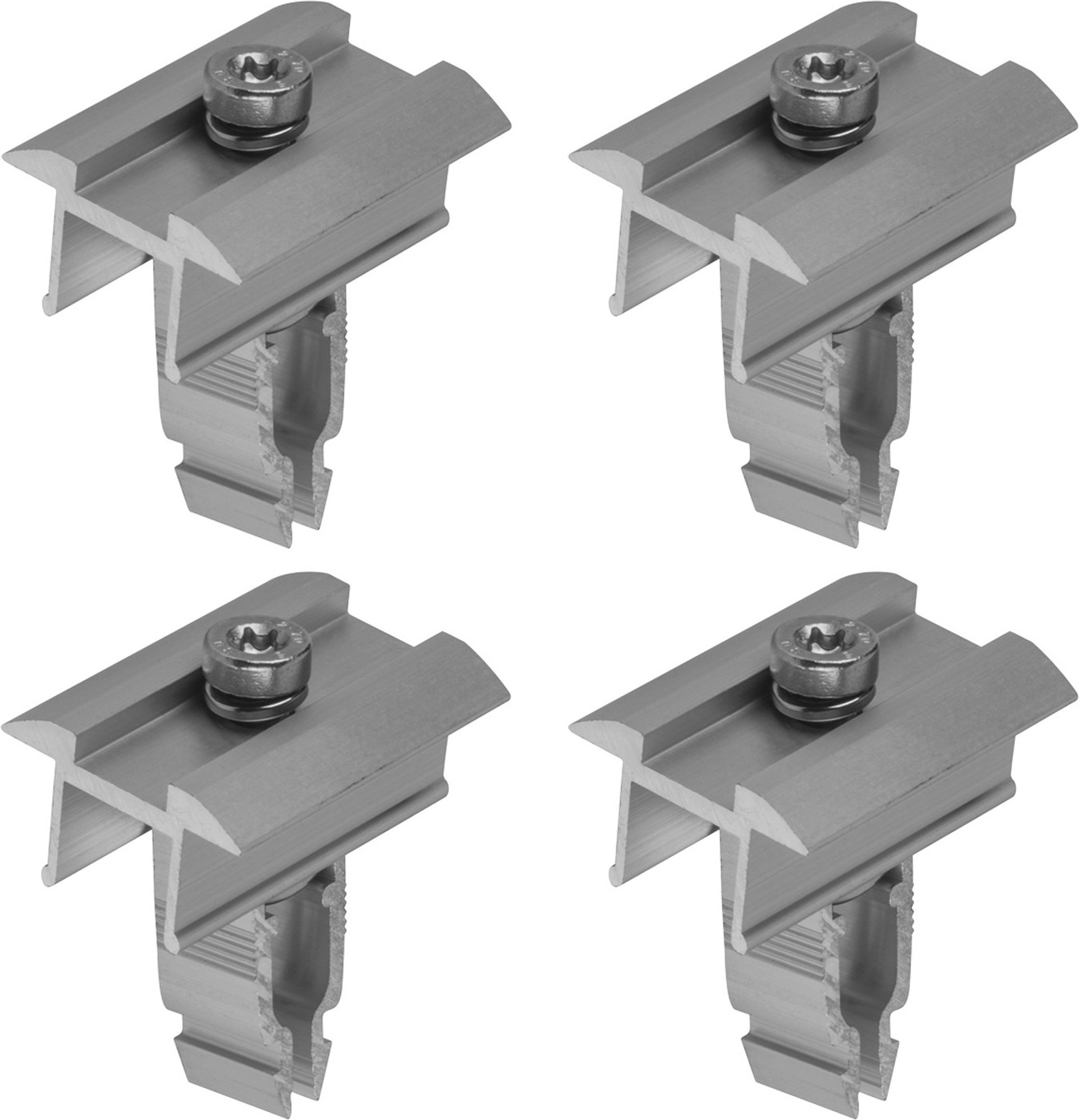 Avoltik 4x ALU Mittelklemme silber Easy-Click-System 30-45mm Solar PV für Befestigung Schiene avoltik-3335074004