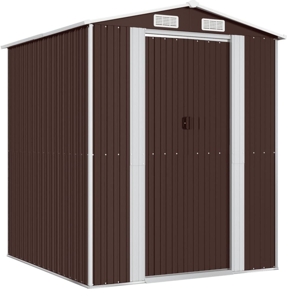 vidaXL Prístrešok na náradie tmavohnedý 192x191x223 cm pozinkovaná oceľ