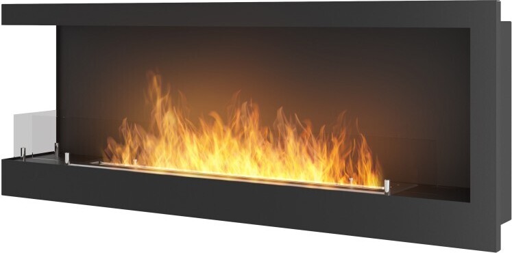 Rohový 1200 ľavý vstavaný krb na bioetanol SimpleFire so sklom