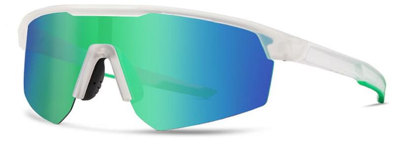 VeyRey Sportsonnenbrille Monoal weiß fassung grün gläser Univerzální 897464