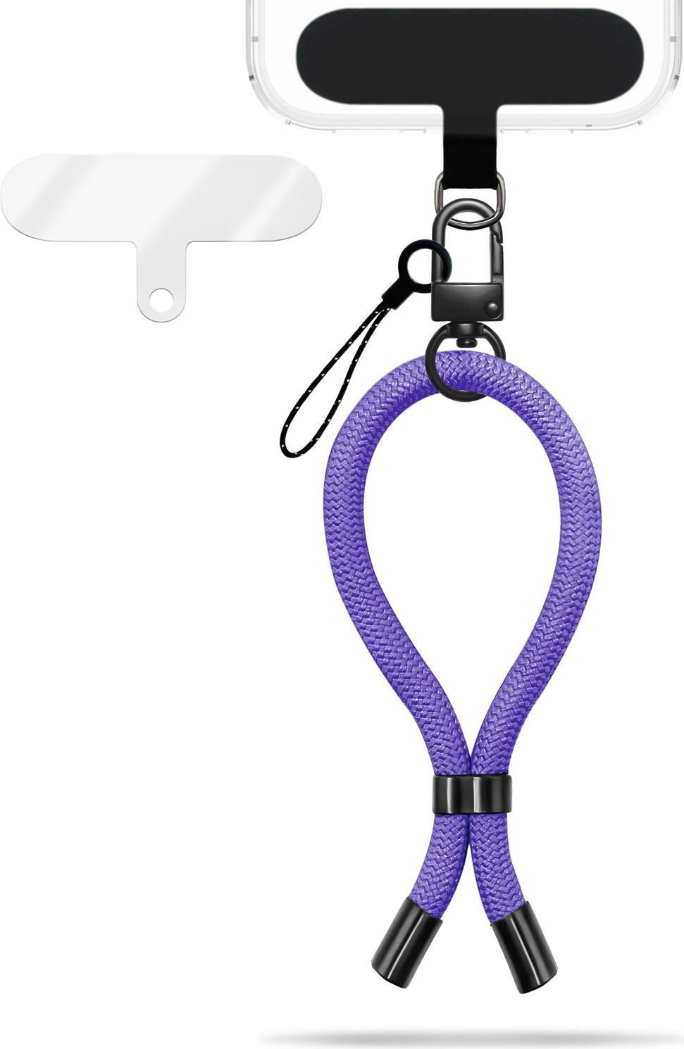 Wristy Edition - univerzálna šnúrka na mobilný telefón - remienok na zápästie s kovovou karabínkou - levanduľovo fialová