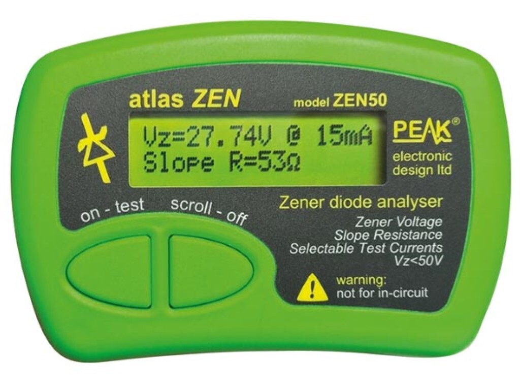 Peak Zener Dioden Tester für Elektronik Komponenten, Messgerät für Durchbruchspannung bis 50V, ZEN50