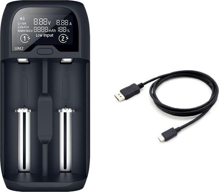 Solight DN27 nabíjačka batérií Li-Ion, LiFePO4, Ni-MH/CD, AA, AAA, 18650, 2000 mA, 2 kanály, LCD displej