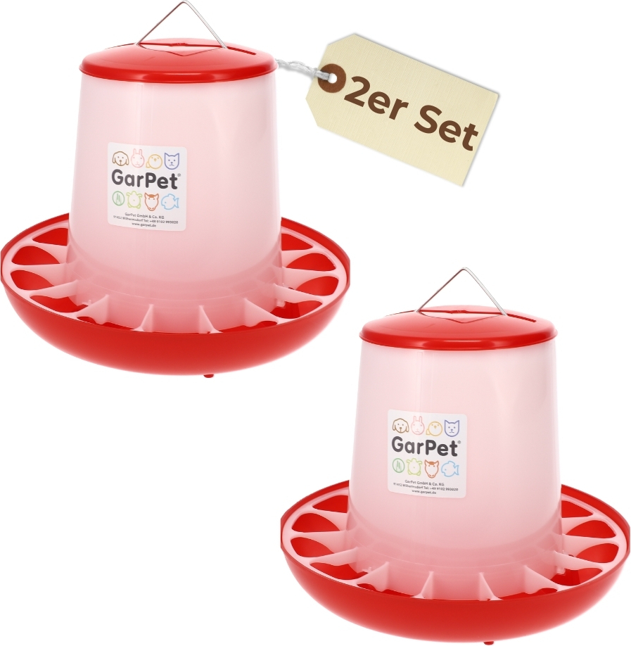 2x Fiqops Hühner Futterautomat 5KG - Automatischer Futterspender Mit Pedal