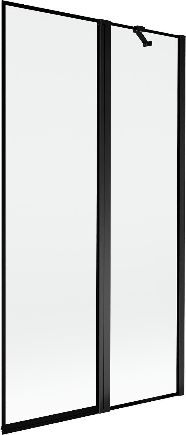 Mexen Mist Badewannenfaltwand 2-teilig rechts 100 x 150 cm, schwarzer Rahmen, schwarz - 8A9-100-011-70-70-P