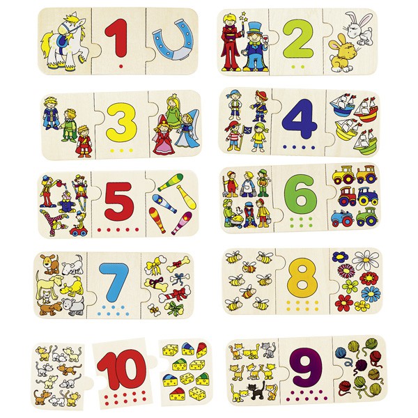 goki 57594 Puzzle Zählen und zuordnen, bunt (1 Stück) GOK57594