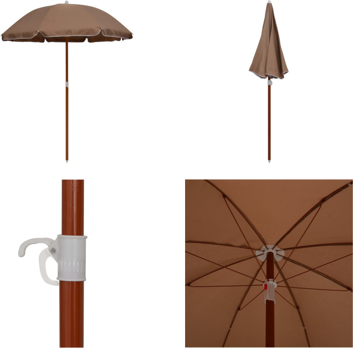vidaXL Sonnenschirm mit Stahlmast 180 cm Taupe - Sonnenschirm - Sonnenschirme - Regenschirm - Regenschirme HL47801