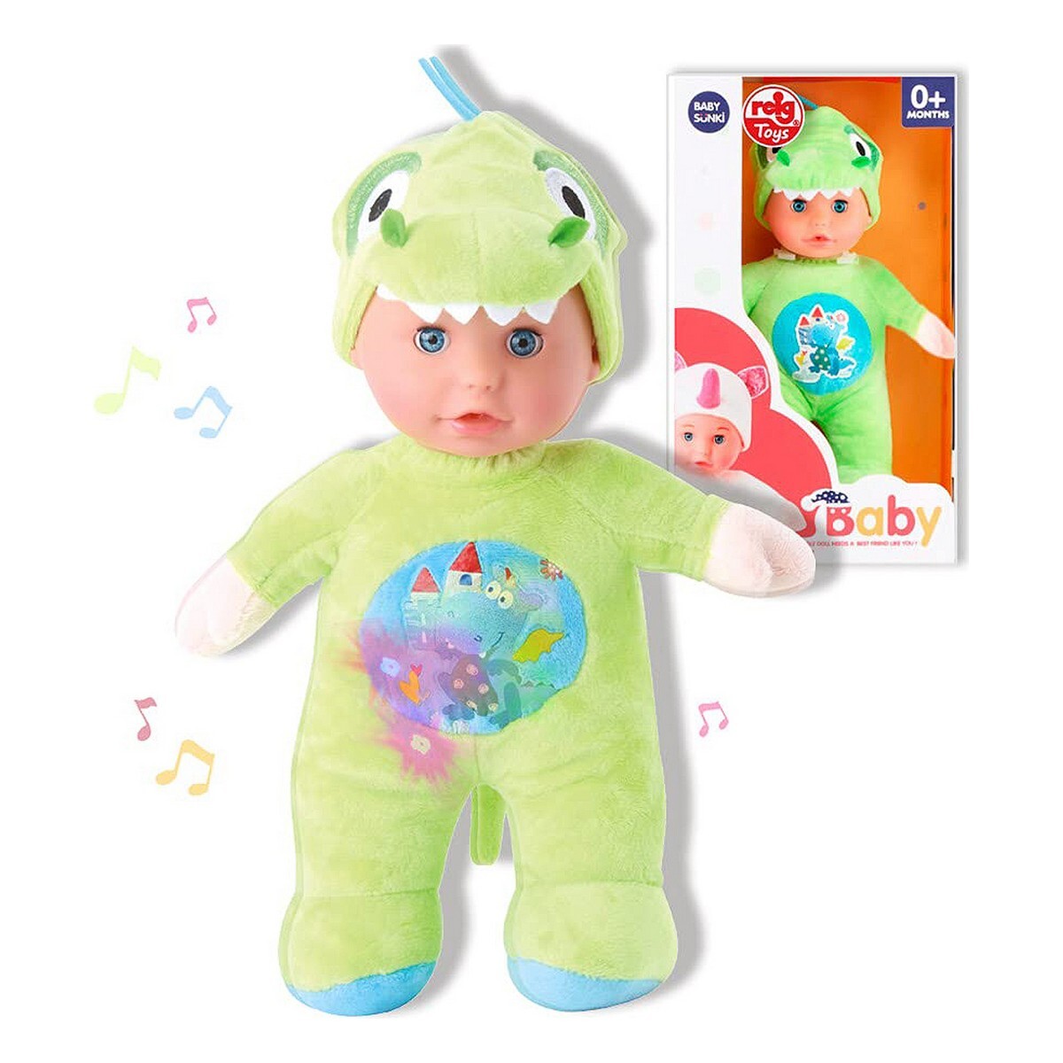 Puppe Reig grün Dinosaurier Plüschtier (30 cm)