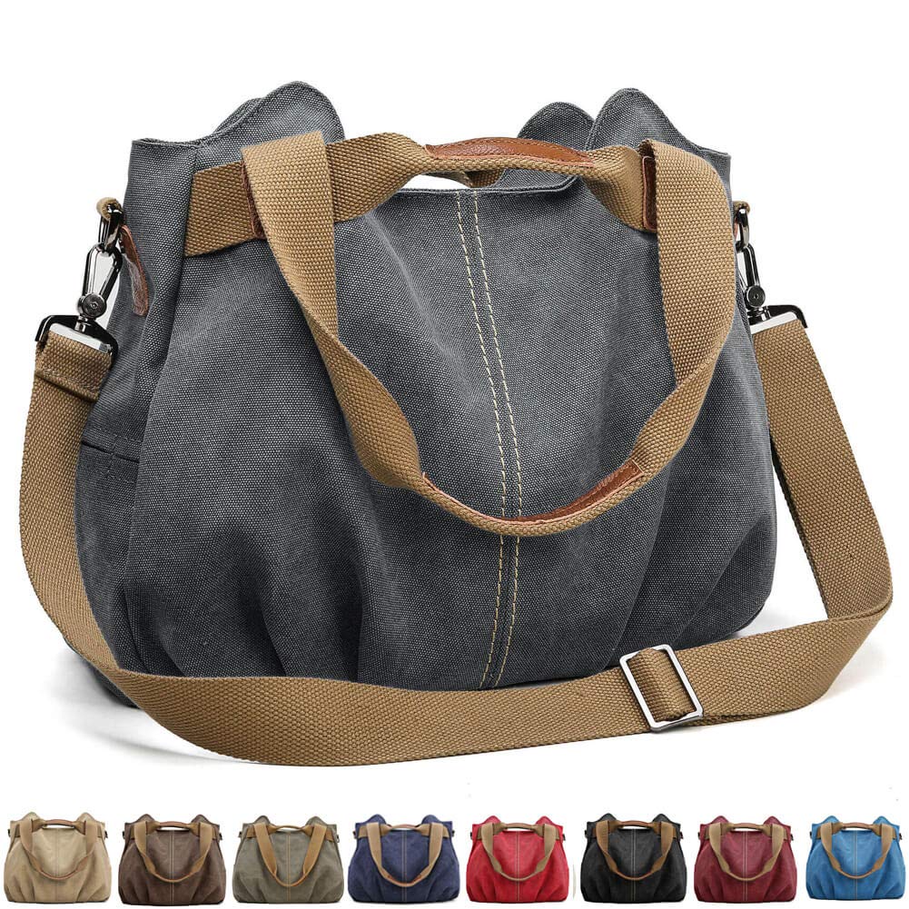 Damenhandtasche Schultertasche Tasche Umhängetasche Canvas Shopper Crossover Bag 
