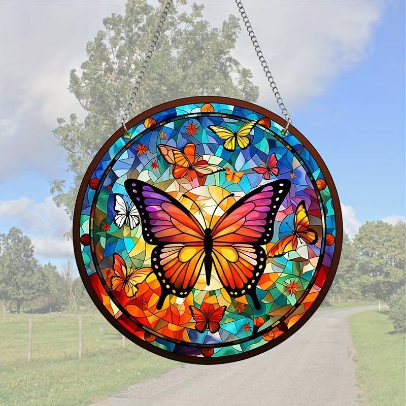 HIN LUNG Buntglas Sonnenfänger Schmetterling - Dek Produktbild-Vorschau 11