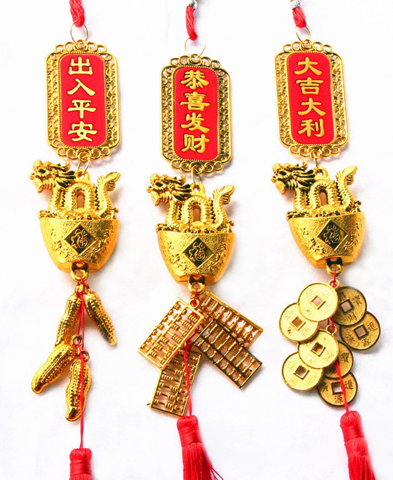 Gistuch Hängender Drachen Anhänger Hängender vergoldeter Anhänger, Dekoration, Drachen Charm, Jahr des Drachen, Ornament deco decors