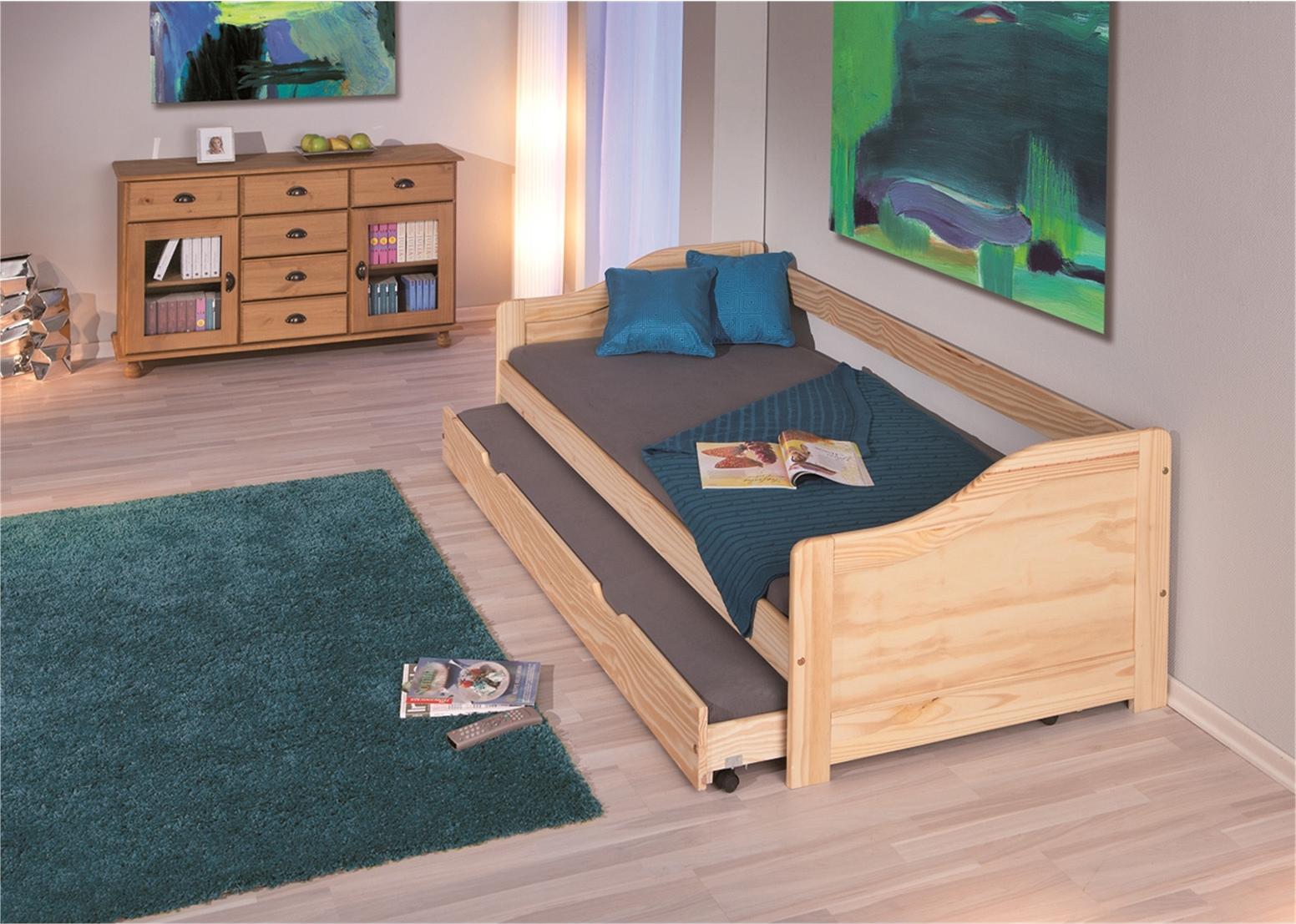 Bett 90 x 200 cm Kinderbett mit Auszug