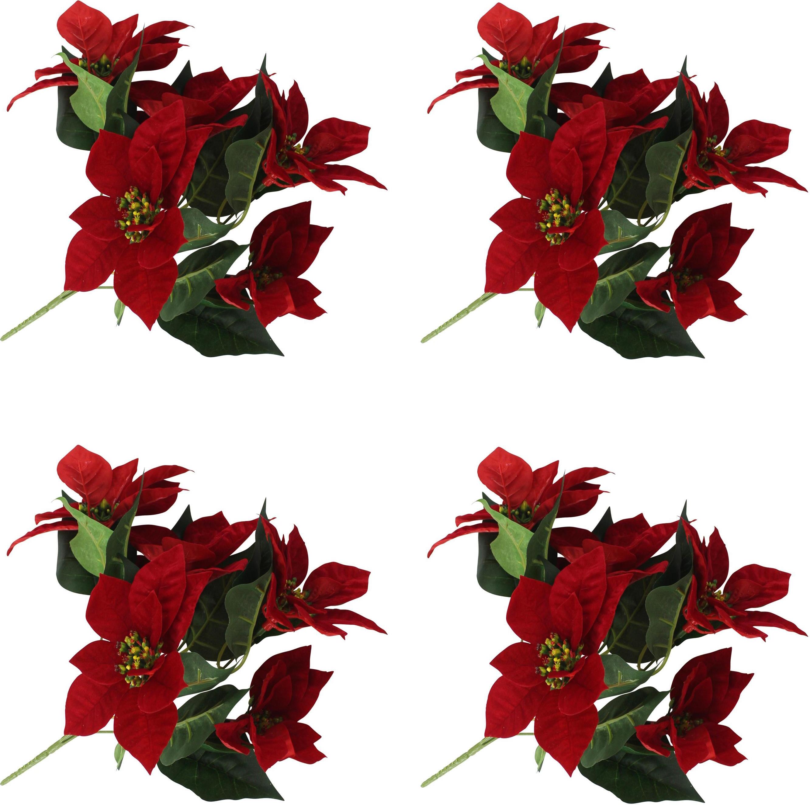 6 PCS Weihnachtsstern Blumen Künstlich Weihnachtsdeko Weihnachtsblume