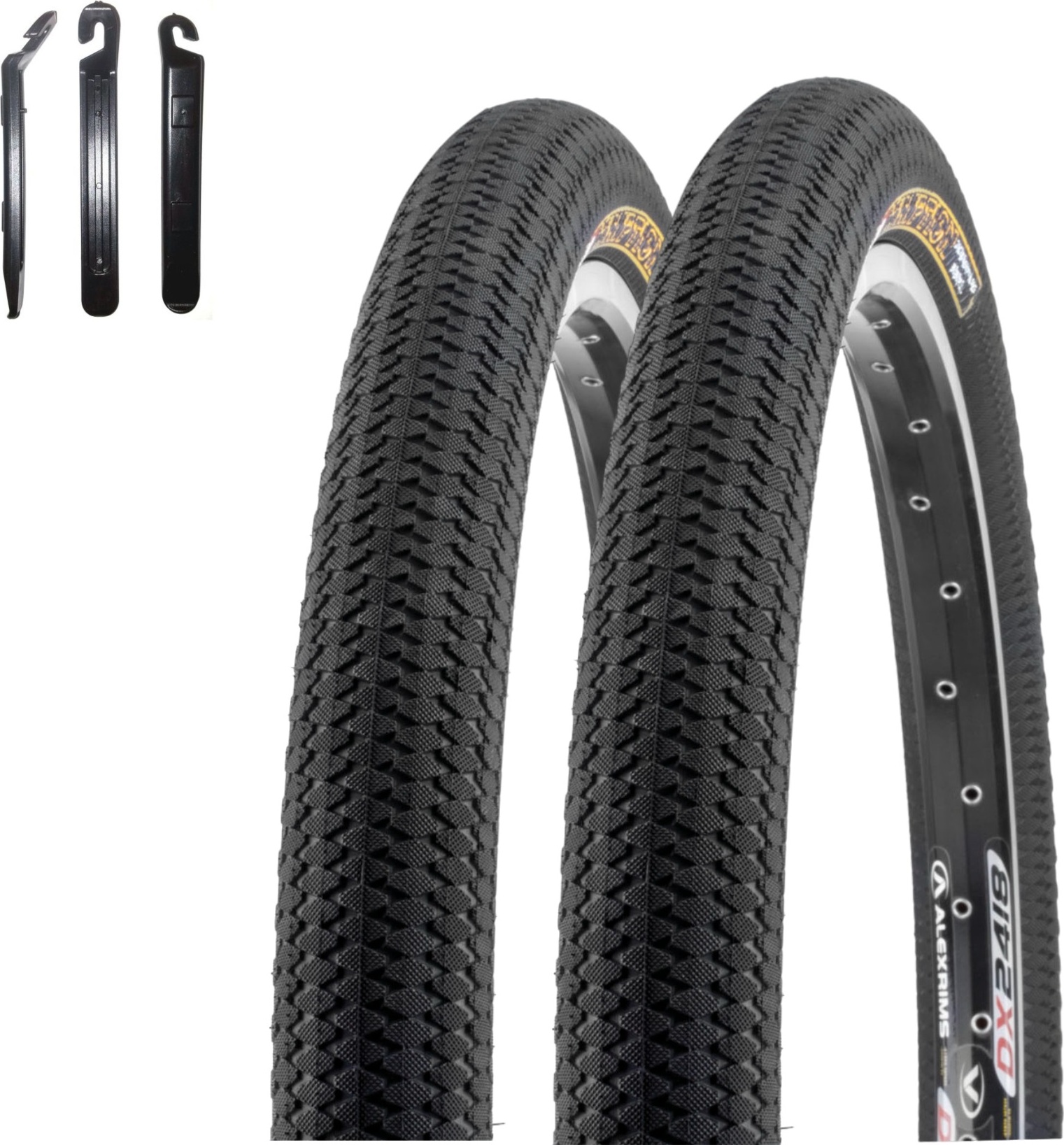 Messingschlager 2 x Kenda 20" Kiniption K-1016 Fahrradreifen in Schwarz 54-406 (20 x 2,25) inkl. maxxi4you Reifenheber
