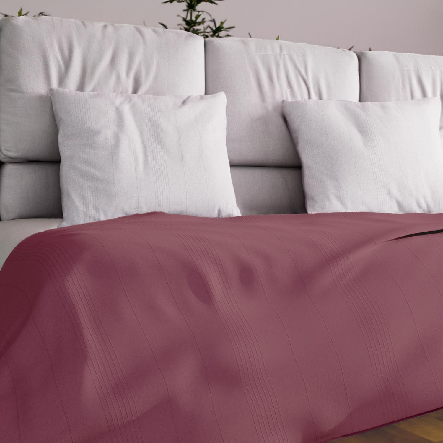 Soleil docre Soleil d'ocre Adèle zündete, geworfen von Sofa, Polycoton, Himbeere, 180 x 220 c