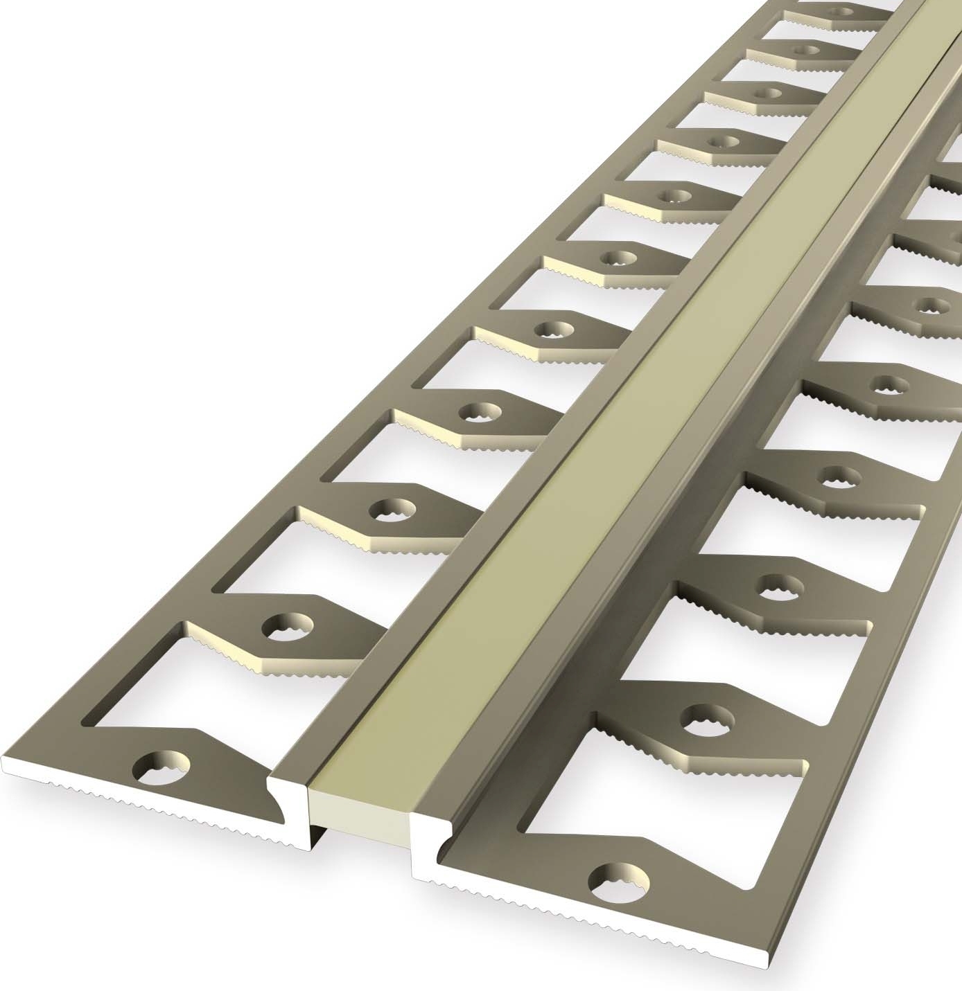 Fliesenprofil 4.5 x 48 x 2500 mm Dehnungsfugenprofil Silikonfugenprofil Aluminium eloxiert Geschlossen Gestanzt Sandfarbig Küberit Kueb-2193012394