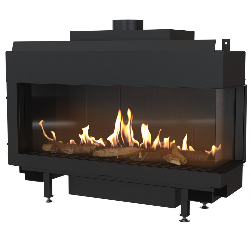 Plynový krb Leo 100 pravostranný zemný plyn ∅ 100/150 8,3 kW
