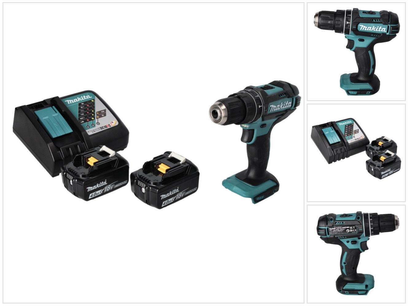 Akumulátorová príklepová vŕtačka Makita DHP 482 RM 18 V 62 Nm + 2x akumulátor 4,0 Ah + nabíjačka
