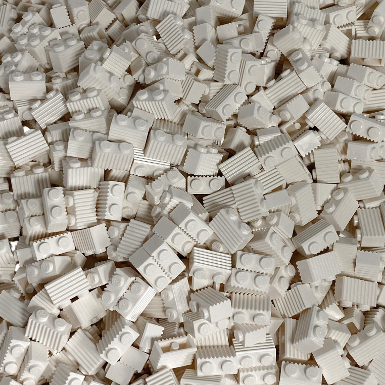 LEGO® 1x2 drážkované kocky Drážkované kocky biele - 2877 NEW! Množstvo 250x