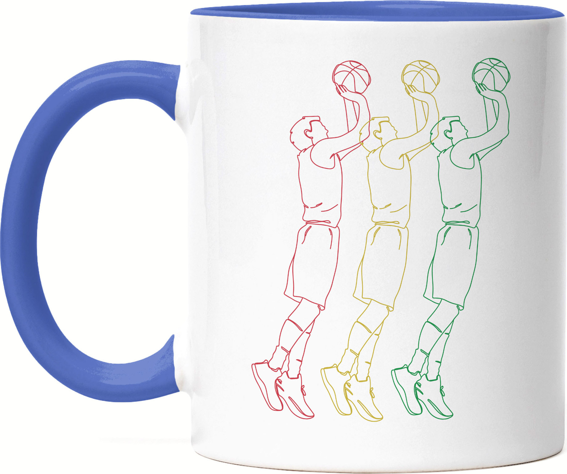 Hey!Print Basketball Tasse Blau Leben Mannschaft Spieler Teamsport Gewinner Ballsport Jersey Team Mannschaftssport HP-1793-T-Blau
