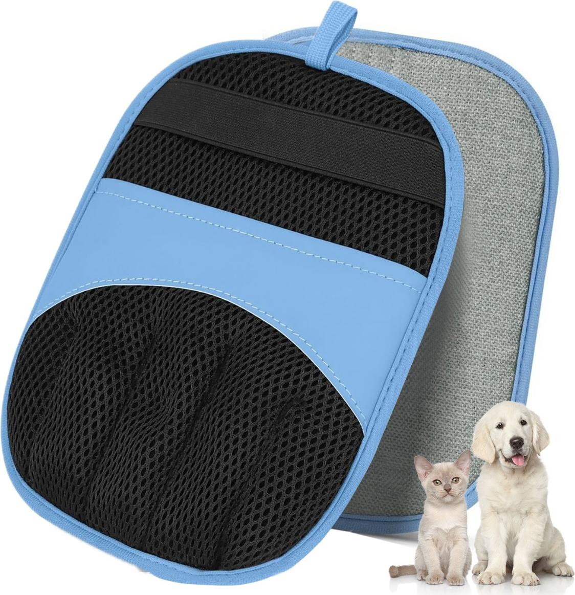 INF Premium Tierhaarentfernungshandschuh: Doppelseitiger Pflegehandschuh für Möbel & Haustiere Blau 409846