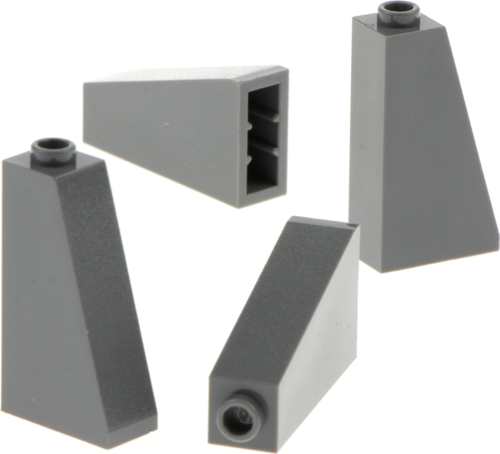 4x strešná škridla Lego 75° 2x1x3 nová tmavosivá škridla šikmá dutinová 4460b