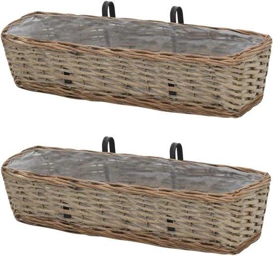 OEM Handgefertigte Rieten Balkonbäume Set 2er - 60 cm Breit - Braun - PE-Belag - Handgefertigt für Balkon & Garten 2026
