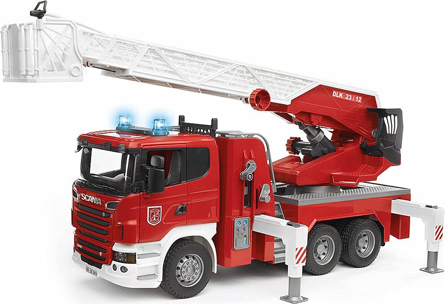 Bruder Spielwaren Scania Feuerwehrleiterwagen +L&S Module 64729