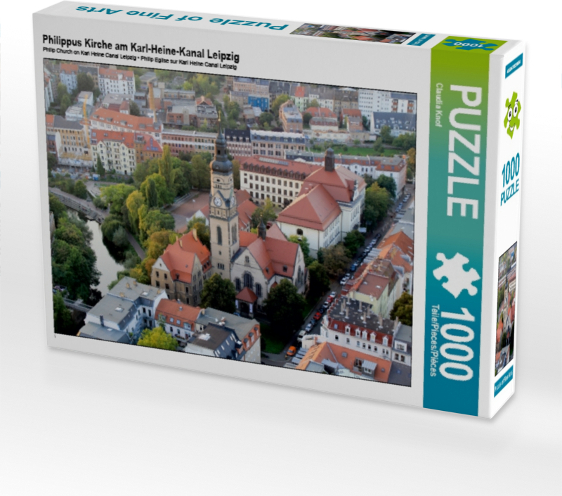 CALVENDO Puzzle Philippus Kirche am Karl-Heine-Kanal Leipzig 1000 Teile Puzzle quer | 1000 Teile Lege-Größe 64x48cm Foto-Puzzle für glückliche Stunden