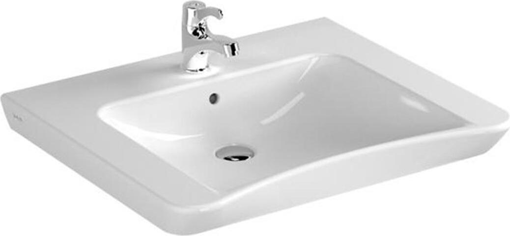 Vitra Waschtisch unterfahrbar 650 mm, mit Hahnloch, mit Überlauf, weiß 5291N003-1129