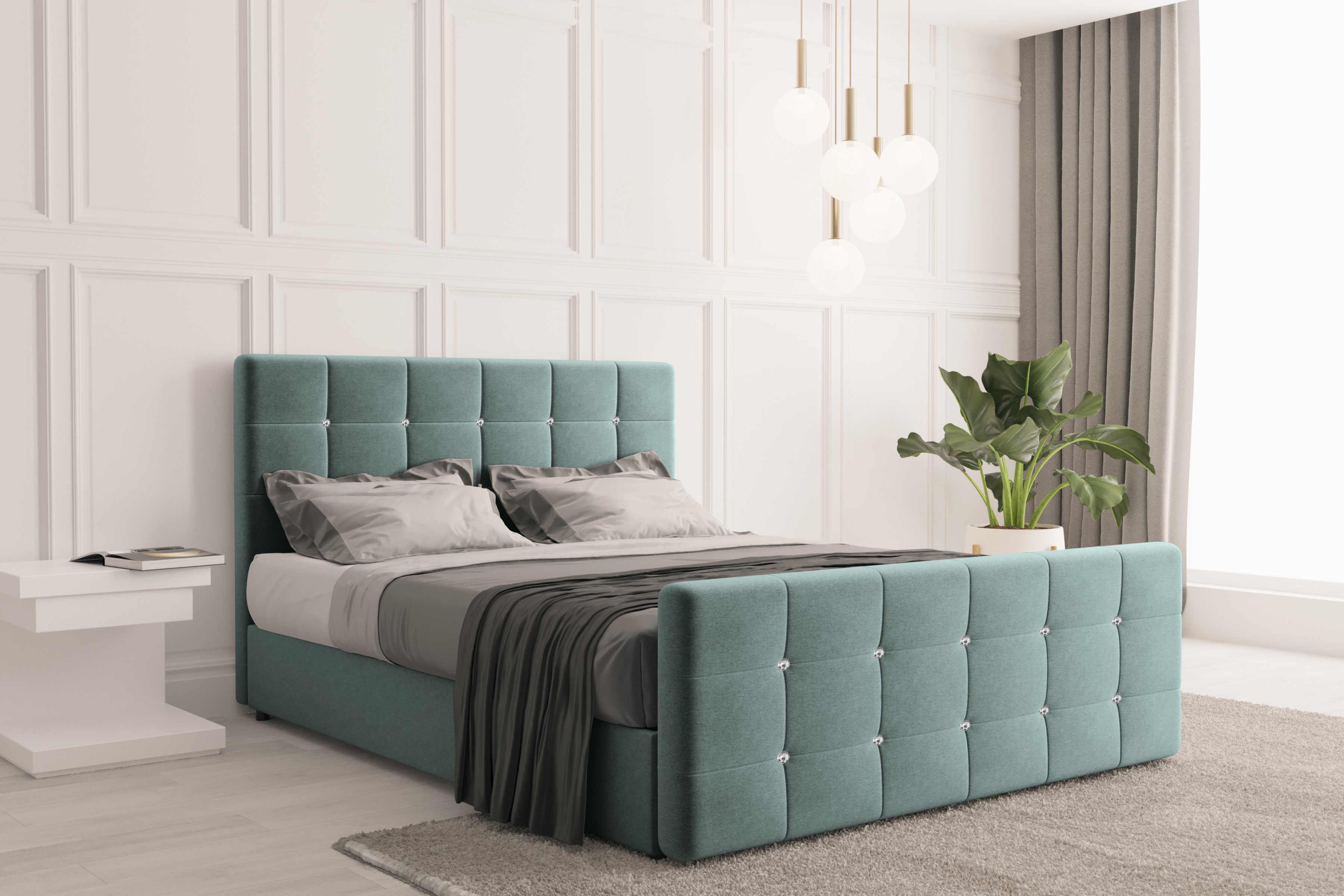 Skriňová posteľ s podnožou a matracom 180 cm x 200 cm, posteľ do spálne ROMA Mintz