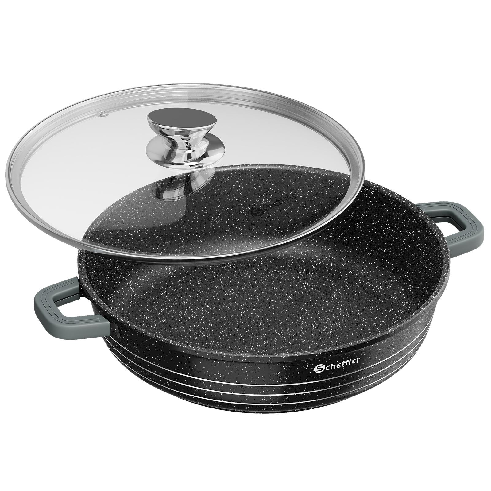Scheffler Servierpfanne Induktion, 24 x 7 cm Schmorpfanne