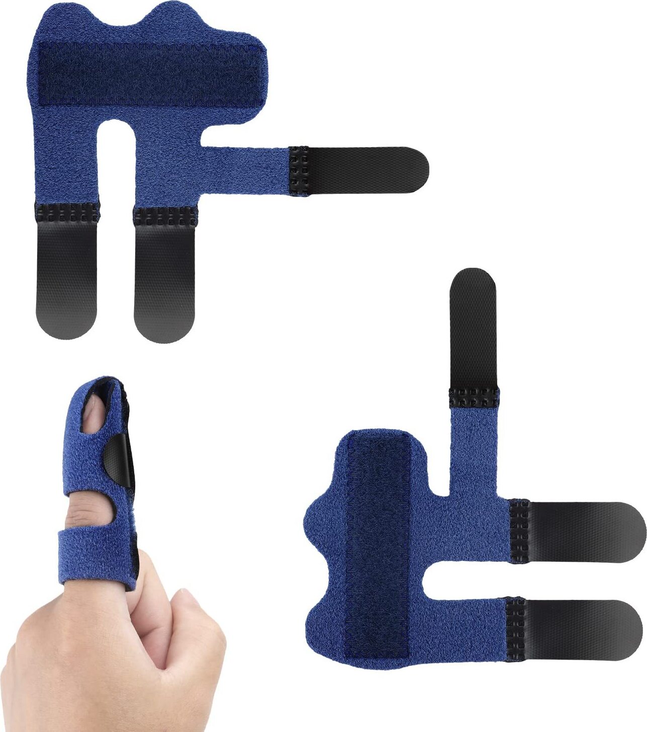 BundiGlassware 2 Stück Fingerschienen, Trigger-Finger Schiene Fingerbandage zum Schutz vor Gebrochenen Fingern, Schmerzlinderung, gebrochene Finger, Begradigung (Blau, All-Inclusive) FZZ-2024-0730-KA334AM334