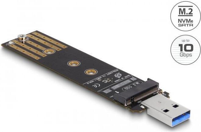 DELOCK Combo Konverter für M.2 NVMe PCIe/SATA SSD USB 3.2