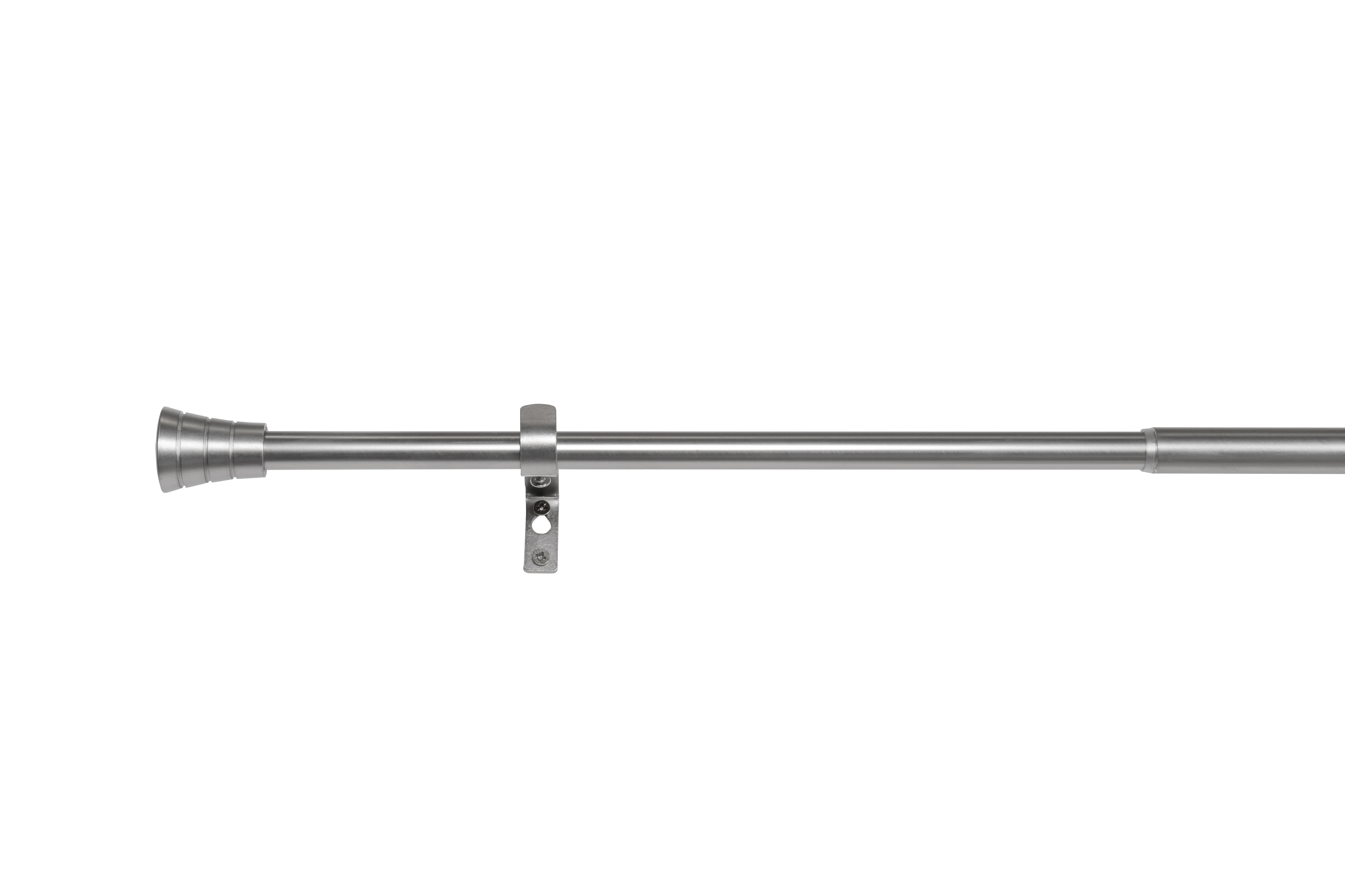 Komplettgarnitur Kugel Gardinenstange ausziehbar Farbe Edelstahl-Optik 