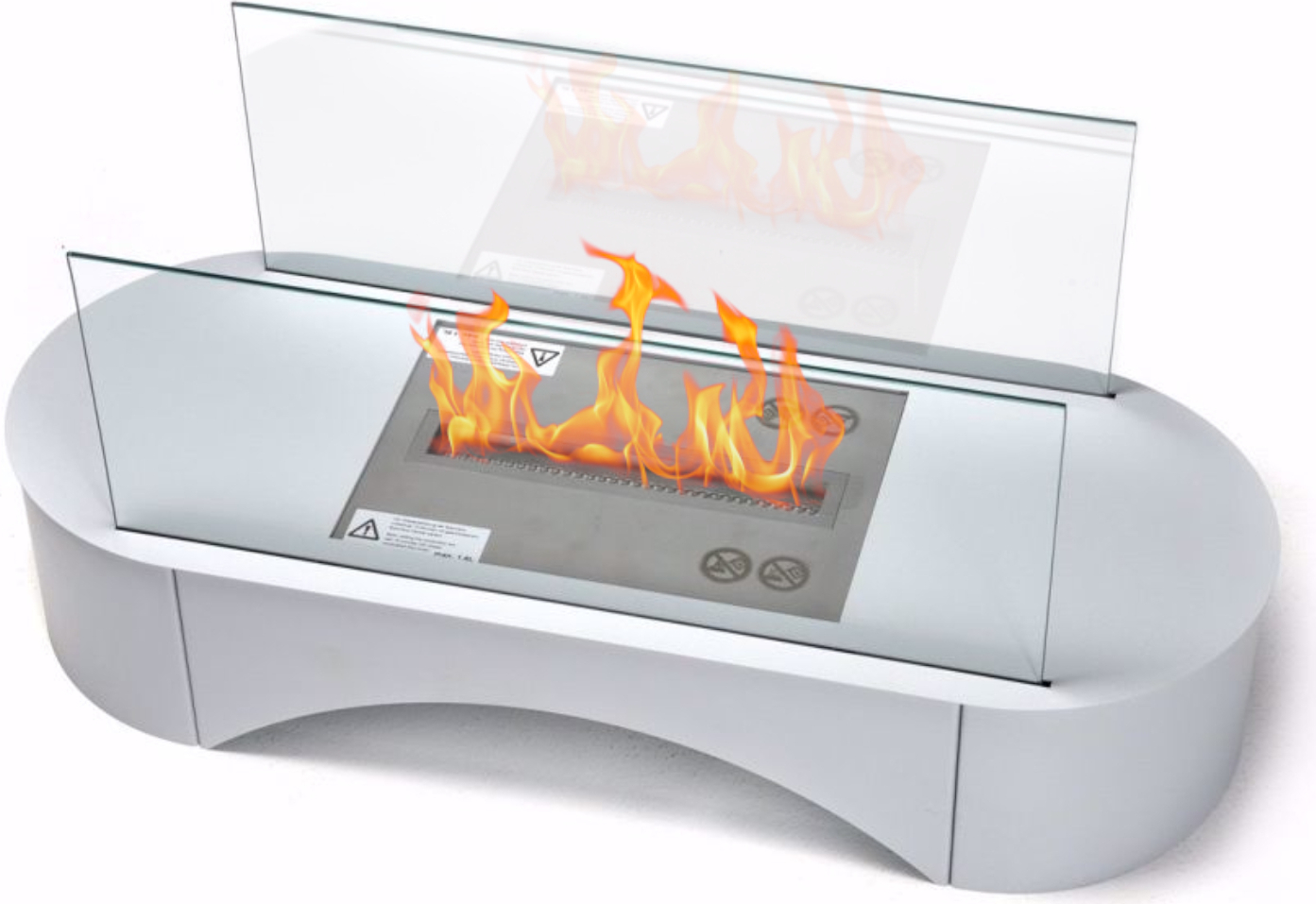 Stolový krb Pompeje striebro