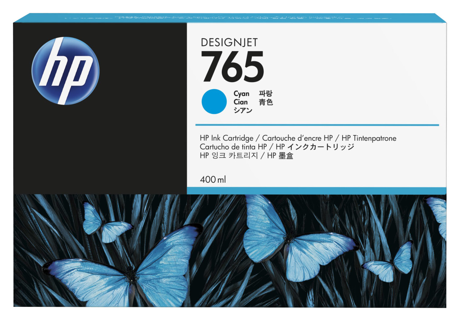 HP 765 400-ml azurová atramentová kazeta DesignJet 1 kus(y) originál
