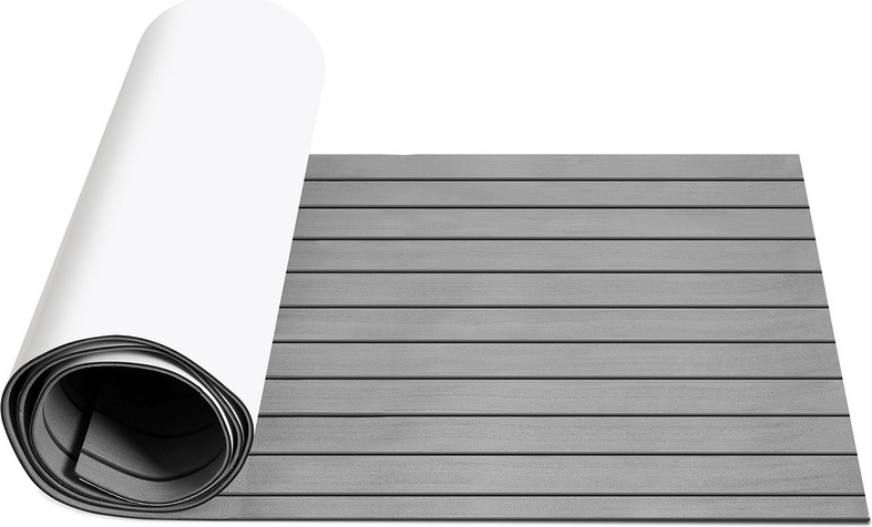 Jayseuw Bodenbelag Matte Teak Decking Marine Boot Bodenbelag Eva-Schaum Anti-Rutsch, für Boote Yacht Marine Bodenbelag 240x90cm Streifen (Grau) RL-HG7441-1-EOb