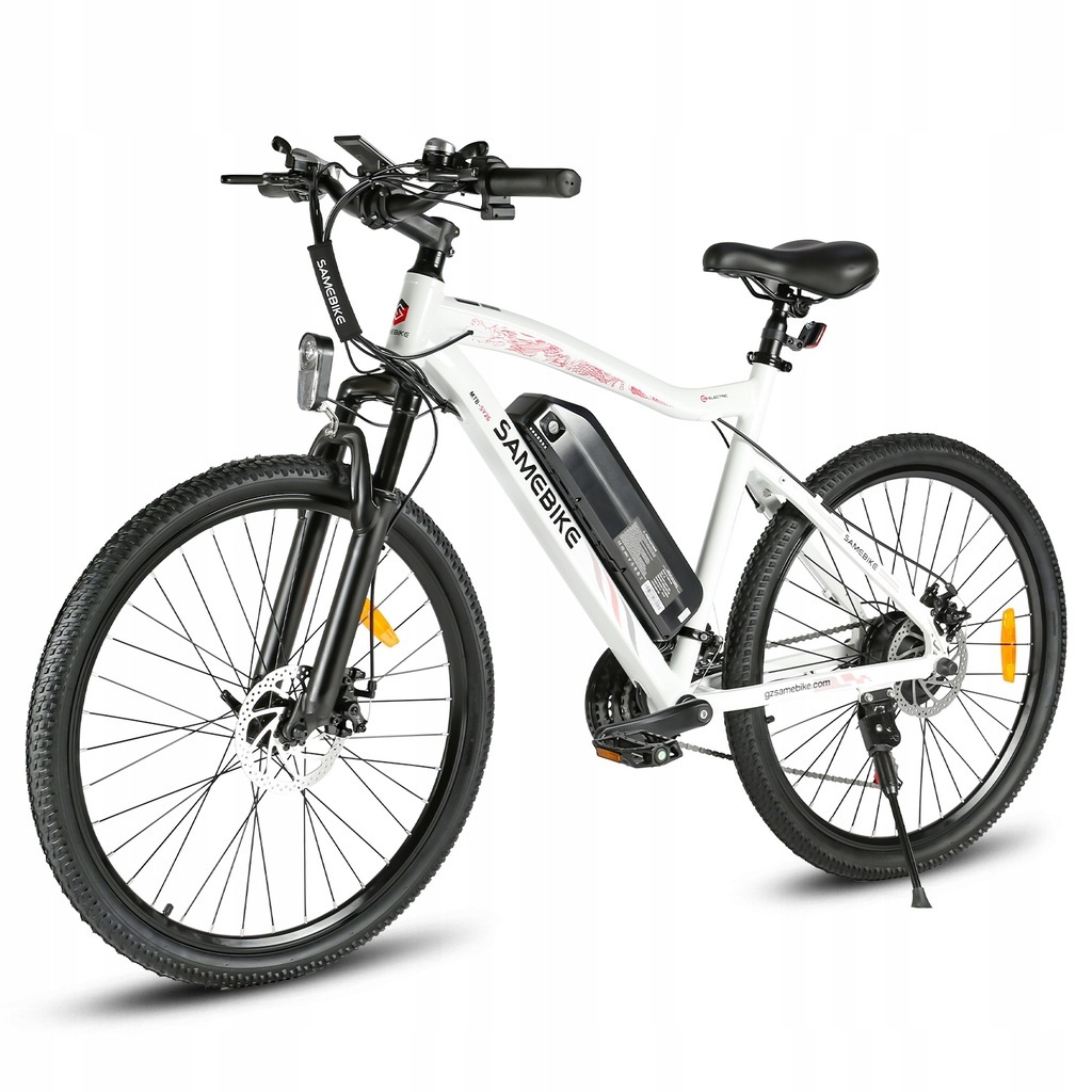 SAMEBIKE SY26-II Klasický horský bicykel E-bike Elektrický skladací bicykel Trekingový e-bike s 21-rýchlostným prevodom SHIMANO (biely)